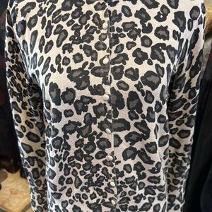 Merona Leopard Print Cardigan - Black and Gray